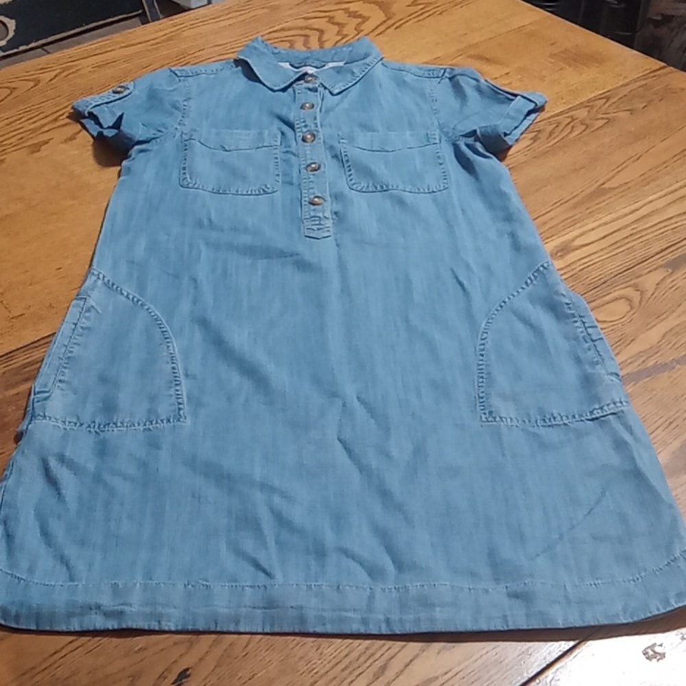 VINEYARD VINES Womens Denim 0 Dress Short Sleeves Preowned Blue Collared Summer